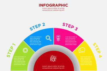 Business process. Gradient step by step. Vector business template for presentation. Business process