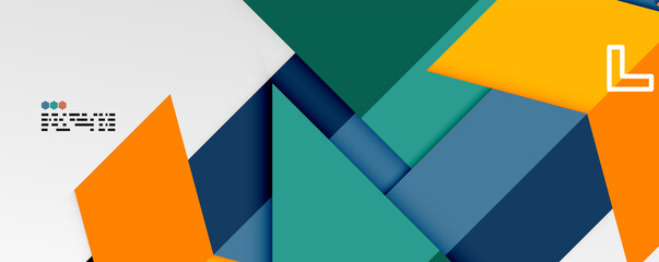 Shiny color triangles and geometric shapes vector abstract background