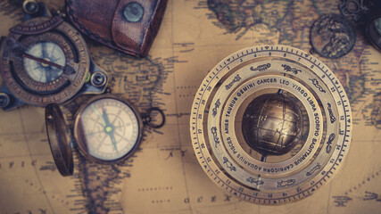 Vintage Brass Sphere Compass 