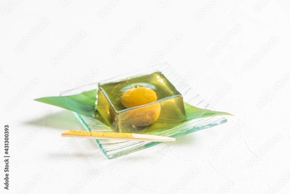 Poster 夏の梅ゼリー　Japanese style jelly of plum fruit 