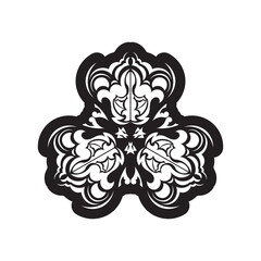 Circular ornament, filled silhouette. Good for logos, prints and postcards. Vector