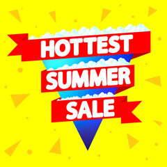 Hottest Summer Sale, discount banner design template, retail tag, promotion poster, vector illustration