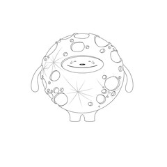 Moon vector. Cartoon moon. Childrens illustration moon