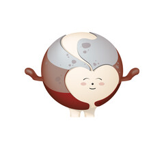 Pluto is a planet of the solar system. Planet with heart