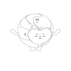 Planet Pluto in vector. Cartoon Pluto. Childrens illustration Pluto