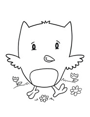 Cute Owl Coloring Book Page Vector Illustration Art