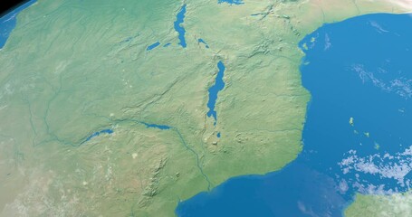 Zambezi River in planet Earth, view from outer space