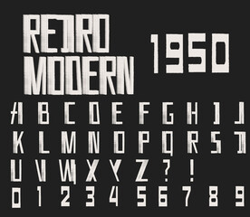 Retro Modern Font Alphabet - Vector  