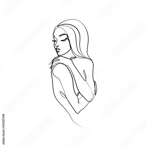 Woman Abstract Silhouette Continuous Line Drawing Face Of The Girl Is A Single Line On A White Background Vector Illustration Tattoo Print And Logo Design For A Spa Or Beauty Salon Line Woman Abstract Silhouette Continuous Line Drawing Face Of The Girl Is A Single Line On A White Background Vector Illustration Tattoo Print And Logo Design For A Spa Or Beauty Salon Line