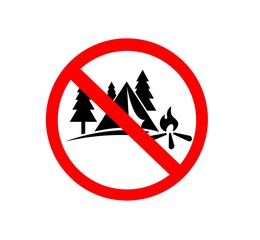no camping sign vector illustration