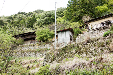 Fototapeta na wymiar 0ozore, Shizuoka, Japan, 04-22-2021, Views of the abandoned town in Japan, in Ozore town, Shizuoka prefecture.