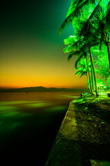 Kwan Phayao Lake with Motion Blurred Water at Evening