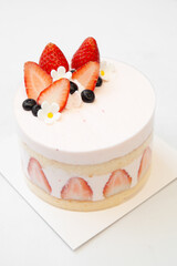 Strawberry short cake with fresh cream for birthday
