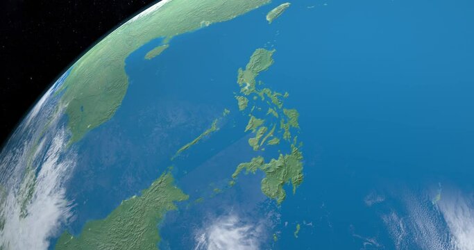 Philippines in planet earth, aerial view from outer space