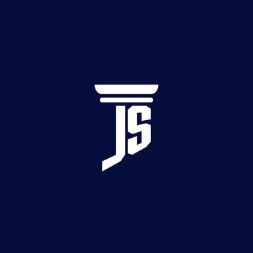JS initial monogram logo design for law firm