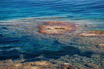 Mediterranean sea and rocky coast of the Corsica cape