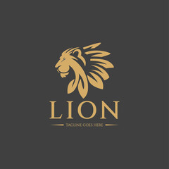 Lion logo design template. Vector illustration