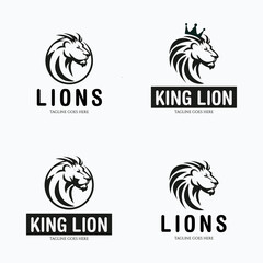 Lion logo design template. Lion head icon. Vector illustration