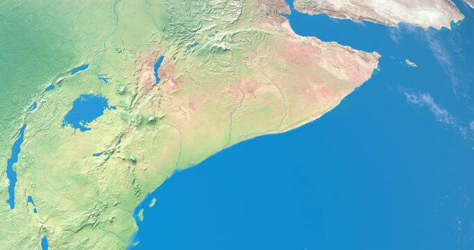 Mount Kenya in planet earth, aerial view from outer space