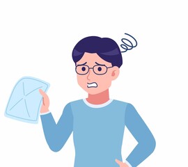 Man with glasses dressed in blue