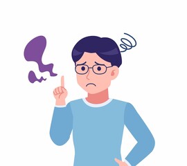 Man with glasses dressed in blue