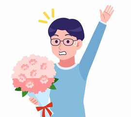 Man with glasses dressed in blue