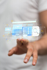web develop interface web application in hand