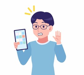 Man with glasses dressed in blue