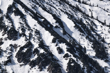 Snow covered slopes of mountains