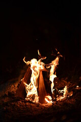 fire in the fireplace