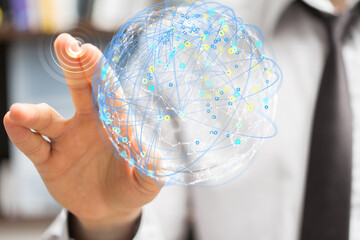 Global digital connections with technology.