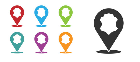 Black Leather icon isolated on white background. Set icons colorful. Vector