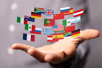 international counties flags - 3D realistic.