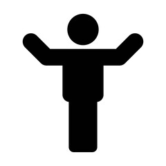 Public Speaker icon vector male symbol with open hands in flat color glyph pictogram sign illustration