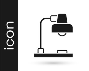 Black Table lamp icon isolated on white background. Vector