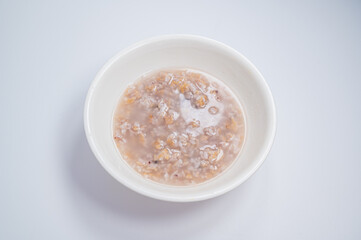 korean scorched rice, nurungji with white background