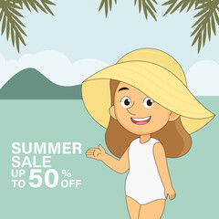 In summer holiday,Summer background .Sale Vector illustration