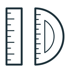 Obraz premium Ruler and Degree Vector Icon