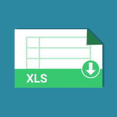 spreadsheet icon with landscape design . vector of XLS or XLSX file format. digital worksheet extension. download button.