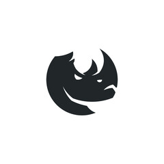 Fototapeta na wymiar Rhino Logo Mascot - Rhinoceros silhouette horned charge zoo dangerous angry heavy powerful strength big gym lifting muscle