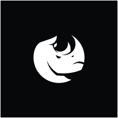 Rhino Logo Mascot - Rhinoceros silhouette horned charge zoo dangerous angry heavy powerful strength big gym lifting muscle