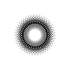 Spirograph Logo Illustration - Abstract geometric ornament decoration vortex circular wavy shape spinning twisted fractal design 