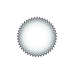 Spirograph Logo Illustration - Abstract geometric ornament decoration vortex circular wavy shape spinning twisted fractal design 