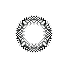 Spirograph Logo Illustration - Abstract geometric ornament decoration vortex circular wavy shape spinning twisted fractal design 