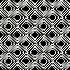 Monochrome rhombuses pattern. Seamless rounded rhombuses. Vector wallpaper.