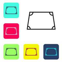 Black line Acute trapezoid shape icon isolated on white background. Set icons in color square buttons. Vector