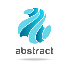 Abstract blue business logo,brand company icon,liguid wavy line shape sign,successful symbol.Design template digital logotype,innovation identity.Vector illustration