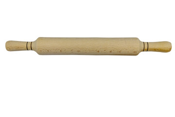 Wooden rolling pin isolated on white background