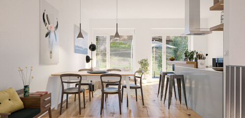 modern luxury european apartment loft with scandinavian furniture design