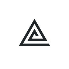 Triangle logo - abstract prism geometric shape graphic geometry line futuristic polygonal layout marketing perspective corporate tech delta spectrum business